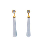 Load image into Gallery viewer, Signature Long Drop Cabochon Earrings 24K Gold Vermeil