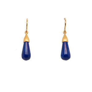 Earrings-Drop Cabochon Lapis