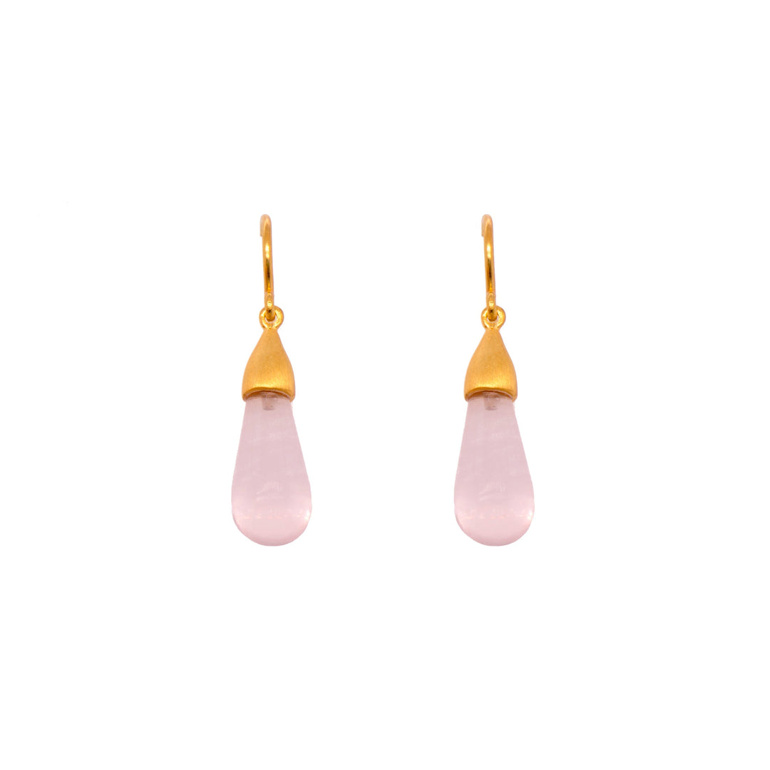 Cabochon Drop Earrings in 24K Gold Vermeil