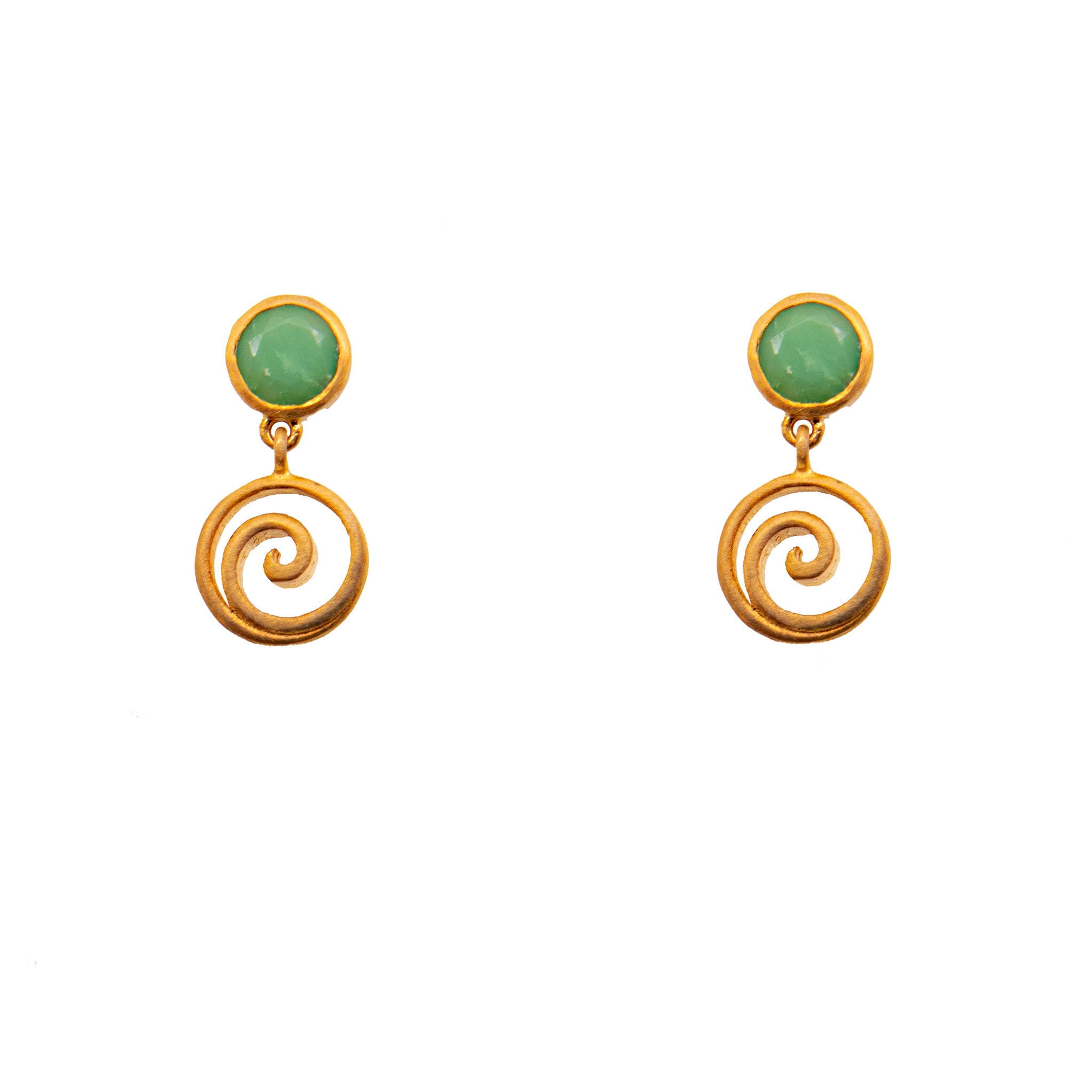 EARRINGS-GRATITUDE SWIRL CHRYSOPRASE