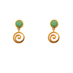 Load image into Gallery viewer, Gratitude Swirl Earrings 24K Gold Vermeil Chrysoprase