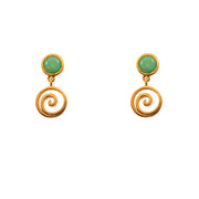 Gratitude Swirl Earrings 24K Gold Vermeil Chrysoprase