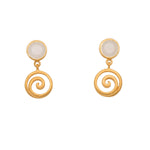 Load image into Gallery viewer, GRATITUDE SWIRL RAINBOW MOONSTONE EARRINGS 24K GOLD VERMEIL - Joyla Jewelry