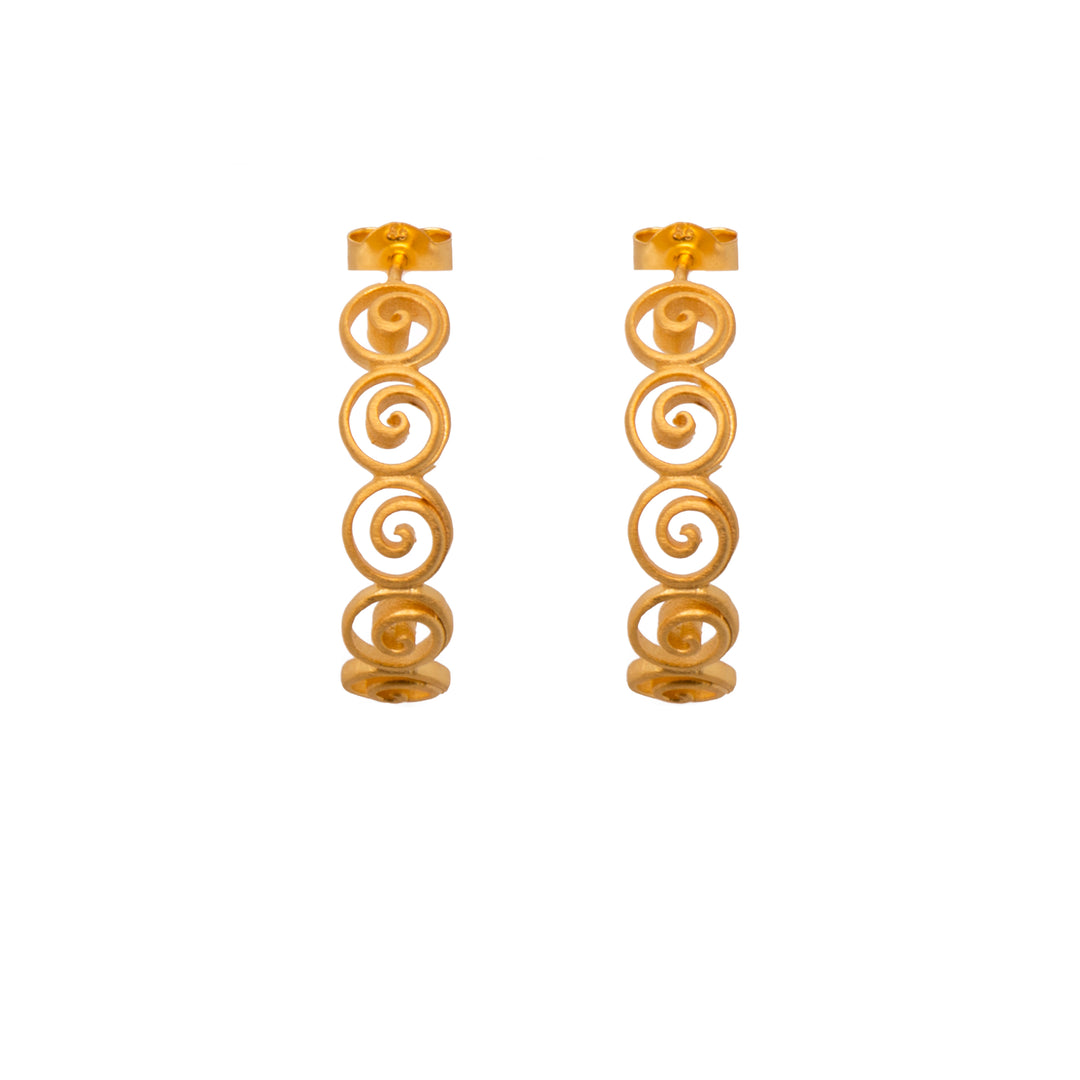 Gratitude Swirls Hoop Earrings 24K Gold Vermeil