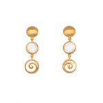 Load image into Gallery viewer, Gratitude Swirl And Moon Earrings 24K Gold Vermeil