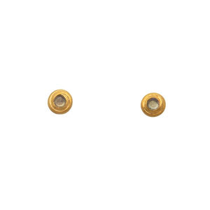 Gratitude Swirl Labradorite Post Earrings 24K Gold Vermeil