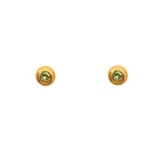 Gratitude Stone Swirl Post Earrings 24K Gold Vermeil Peridot