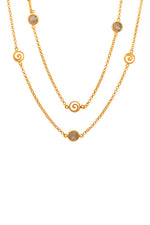 Load image into Gallery viewer, Gratitude Swirl 36" Necklace 24K Gold Vermeil Labradorite