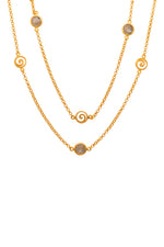 Load image into Gallery viewer, Gratitude Swirl 36&quot; Necklace 24K Gold Vermeil
