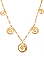 Load image into Gallery viewer, GRATITUDE GRADUATED OPEN SWIRL NECKLACE 24K GOLD VERMIL - Joyla Jewelry