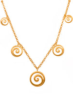 Load image into Gallery viewer, Gratitude Graduated Open Swirl Necklace 24K Gold Vermeil