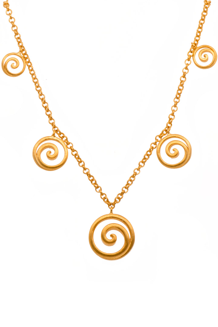 Gratitude Graduated Open Swirl Necklace 24K Gold Vermeil