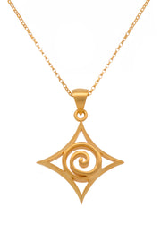 Gratitude Spiral Pendant Necklace 24K Gold Vermeil