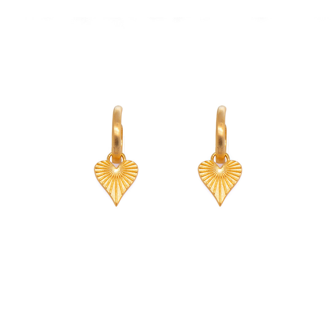 Heart of Joy Huggie  Earrings 24K Gold Vermeil