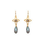 Load image into Gallery viewer, Joy Flower Earrings 15mm Drop 24K Gold Vermeil
