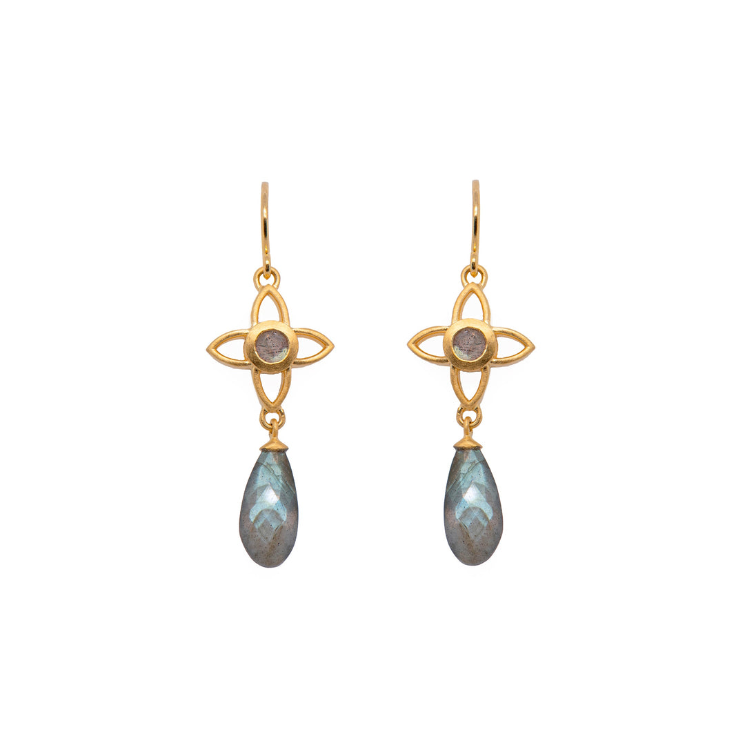 Joy Flower Earrings 15mm Drop 24K Gold Vermeil