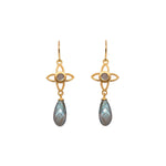 Load image into Gallery viewer, Joy Flower Earrings 15mm Drop 24K Gold Vermeil
