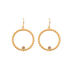 Load image into Gallery viewer, Karma Ball Hoop Pendant Necklace and Wire Earrings 24K Gold Vermeil
