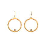 Load image into Gallery viewer, Karma Ball Hoop Pendant Necklace and Wire Earrings 24K Gold Vermeil