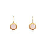 Load image into Gallery viewer, Karma Wire 24k Gold Vermeil Earrings with Blue Topaz, Labradorite, or Rainbow Moonstone
