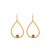 Karma Pear Gemstone Wire Earrings 24K Gold Vermeil