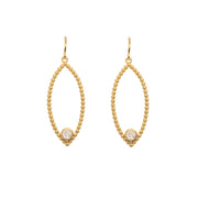 Karma Marquee Rainbow Moonstone Wire Earrings 24K Gold Vermeil