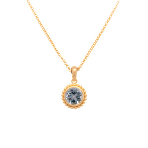 Karma Mini Sky Blue Topaz Pendant Necklace 24K Gold Vermeil