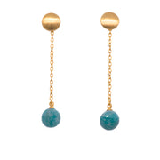 Moon Chain Drop Earrings 24K Gold Vermeil Amazonite