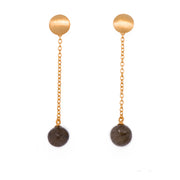 Moon Chain Drop Earrings 24K Gold Vermeil Labradorite