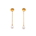 Load image into Gallery viewer, Moon Chain Drop Earrings 24K Gold Vermeil