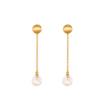 Load image into Gallery viewer, Moon Chain Drop Earrings 24K Gold Vermeil