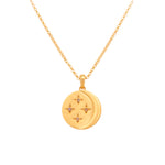 Load image into Gallery viewer, Moon and Four Star Rainbow Moonstone Pendant Necklace
