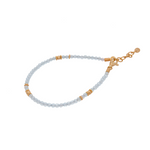 Load image into Gallery viewer, Single Color Gemstone 3mm Necklace or Bracelet - gold ball bead and spacer 24K Fair Trade Gold Vermeil
