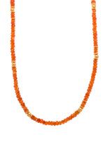 Load image into Gallery viewer, Single Color Gemstone 3mm Necklace or Bracelet - gold ball bead and spacer 24K Fair Trade Gold Vermeil Necklace / Carnelian