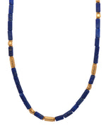 Load image into Gallery viewer, Lapis 3mm Jewelry with 24K Fair Trade Gold Vermeil Necklace
