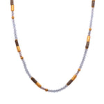 Load image into Gallery viewer, Jasper, Blue Topaz and Grey Pearls 3mm Necklace 24K Fair Trade Gold Vermeil