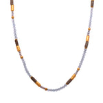 Load image into Gallery viewer, Jasper, Blue Topaz and Grey Pearls 3mm Necklace 24K Fair Trade Gold Vermeil