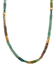 Chrysoprase, Amazonite, Jasper, Emerald, Vesuvian, Peridot 3mm Bracelet & Necklace Fair Trade 24K Gold Vermeil Necklace