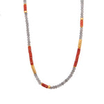 Load image into Gallery viewer, Coral and Labradorite 3mm Necklace 24K Fair Trade Gold Vermeil
