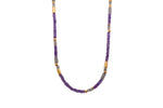 Load image into Gallery viewer, Labradorite and Amethyst 3mm Necklace 24K Fair Trade Gold Vermeil