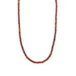 Load image into Gallery viewer, Garnet 3mm Necklace 24K Fair Trade Gold Vermeil
