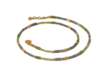 Load image into Gallery viewer, Labradorite, Peridot &amp; Prehnite 3mm Necklace 24K Fair Trade Gold Vermeil