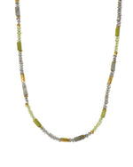 Load image into Gallery viewer, Labradorite, Peridot &amp; Prehnite 3mm Necklace 24K Fair Trade Gold Vermeil