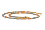 Load image into Gallery viewer, LABRADORITE &amp; CARNELIAN NECKLACE 3MM FAIR TRADE 24K GOLD VERMEIL - Joyla Jewelry