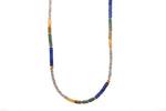 Load image into Gallery viewer, Labradorite, Lapis, Chrysocolla and Jasper 3mm Necklace 24 K Fair Trade Gold Vermeil