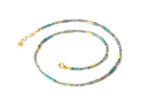 Load image into Gallery viewer, LABRADORITE &amp; TURQUOISE NECKLACE 3MM FAIR TRADE 24K GOLD VERMEIL - Joyla Jewelry