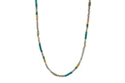 Labradorite and Turquoise 3mm Necklace 24K Fair Trade Gold Vermeil