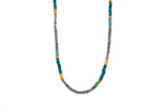 Load image into Gallery viewer, Turquoise, Chrysoprase, and Pearls 3mm Necklace 24K Fair Trade Gold Vermeil