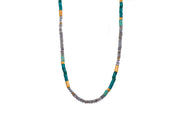 Turquoise, Chrysoprase, and Pearls 3mm Necklace 24K Fair Trade Gold Vermeil