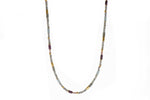Load image into Gallery viewer, Labradorite, Ruby and Natural Pearl 3mm Necklace 24K Fair Trade Gold Vermeil